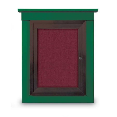United Visual Products 60"x48" 2-Door Enclosed Letterboard, Grey Felt/Cherry UV2626O-CHERRY-GREY